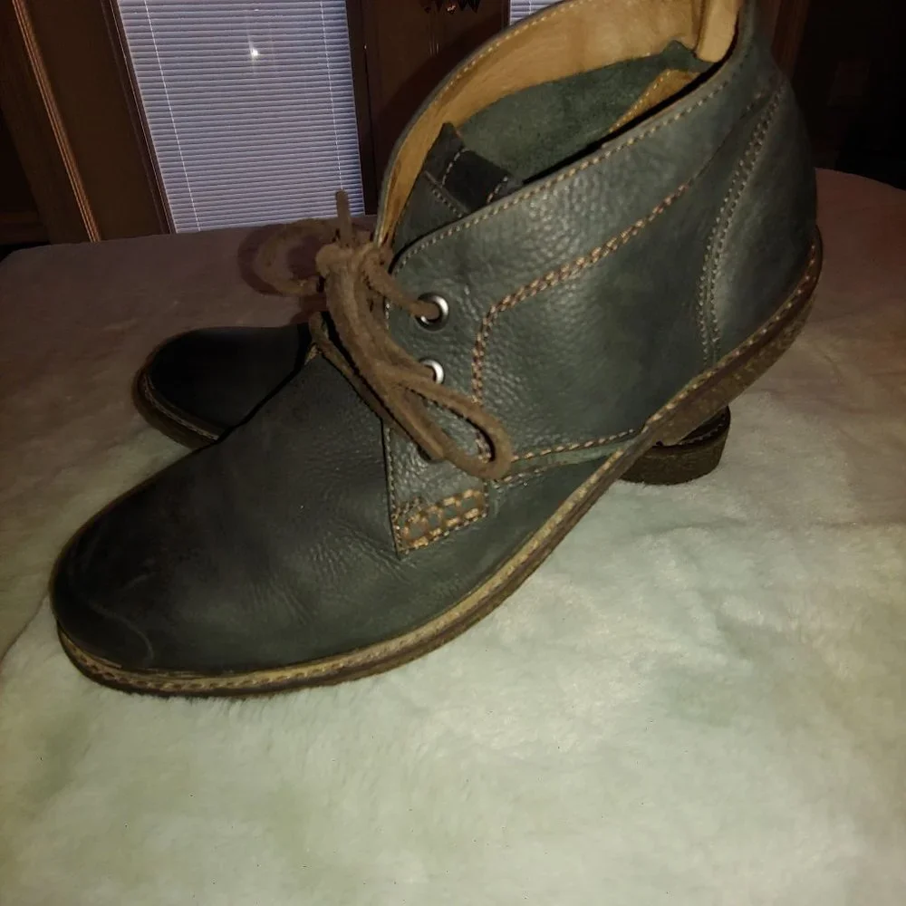 Johnston & Murphy gray black men's leather casual lace shoe 8